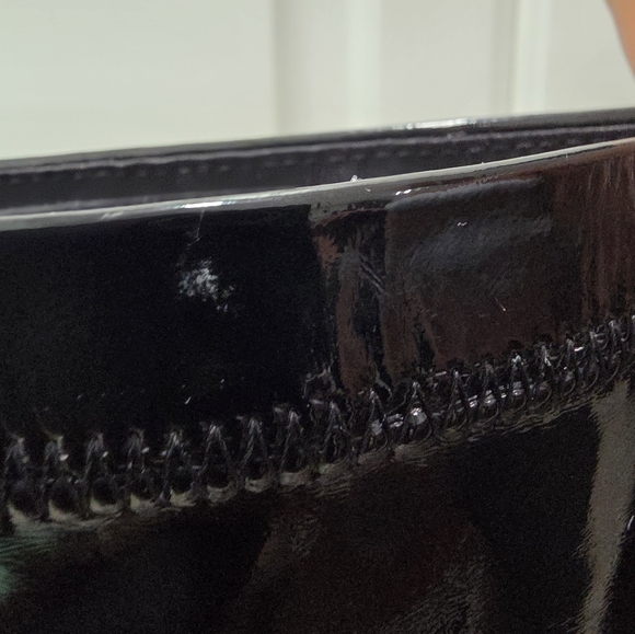 Saint Laurent Black Patent Leather Over-the-Knee Stiletto Boots - Picture 8 of 12